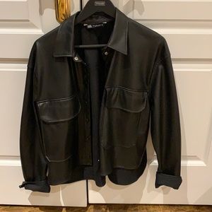 COPY - Zara crop faux leather jacket